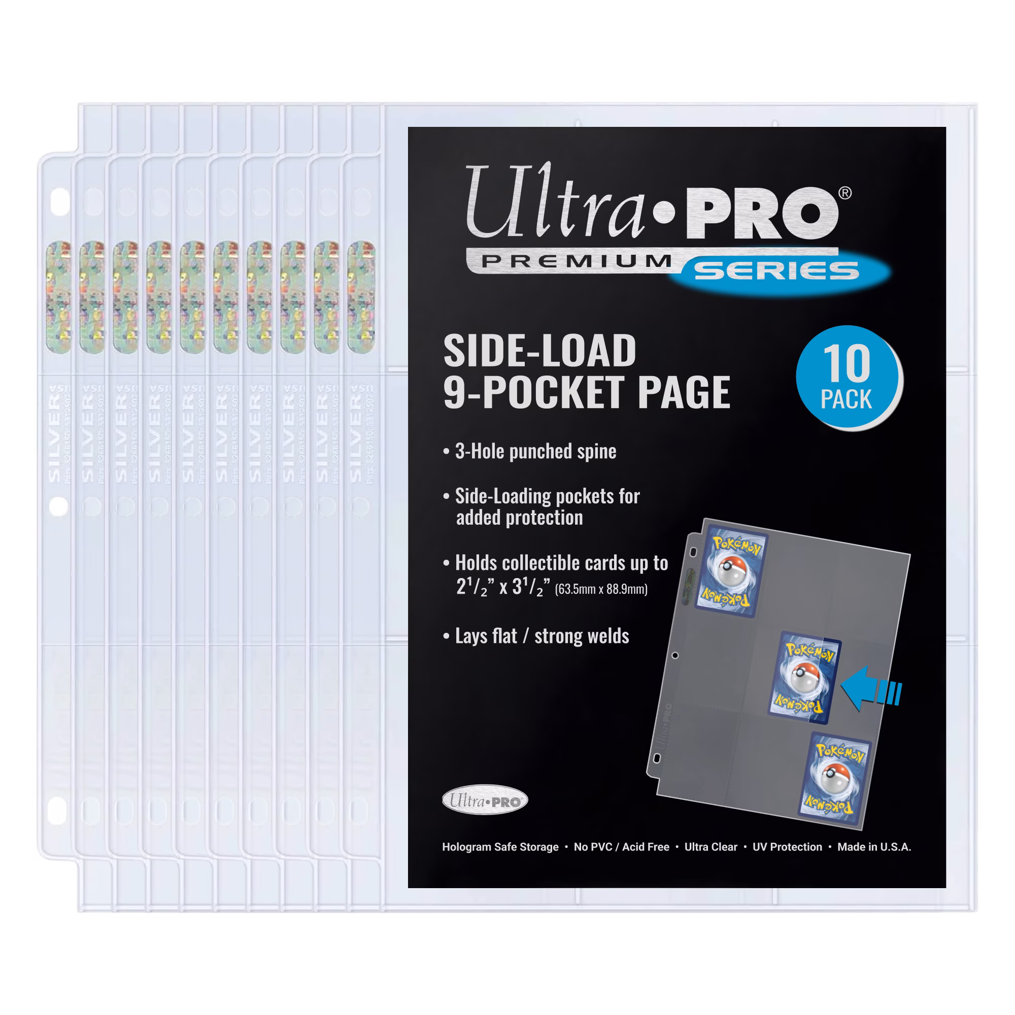 Ultra Pro Side Load Mappelopper Ringbind 10 stk